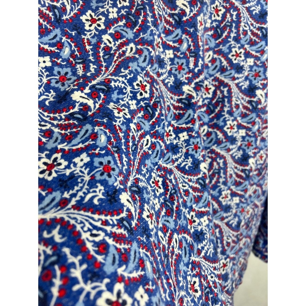 T by Talbots‎ Paisley Floral Performance Top Size 3X Plus Blue Red Holiday - Picture 4 of 9